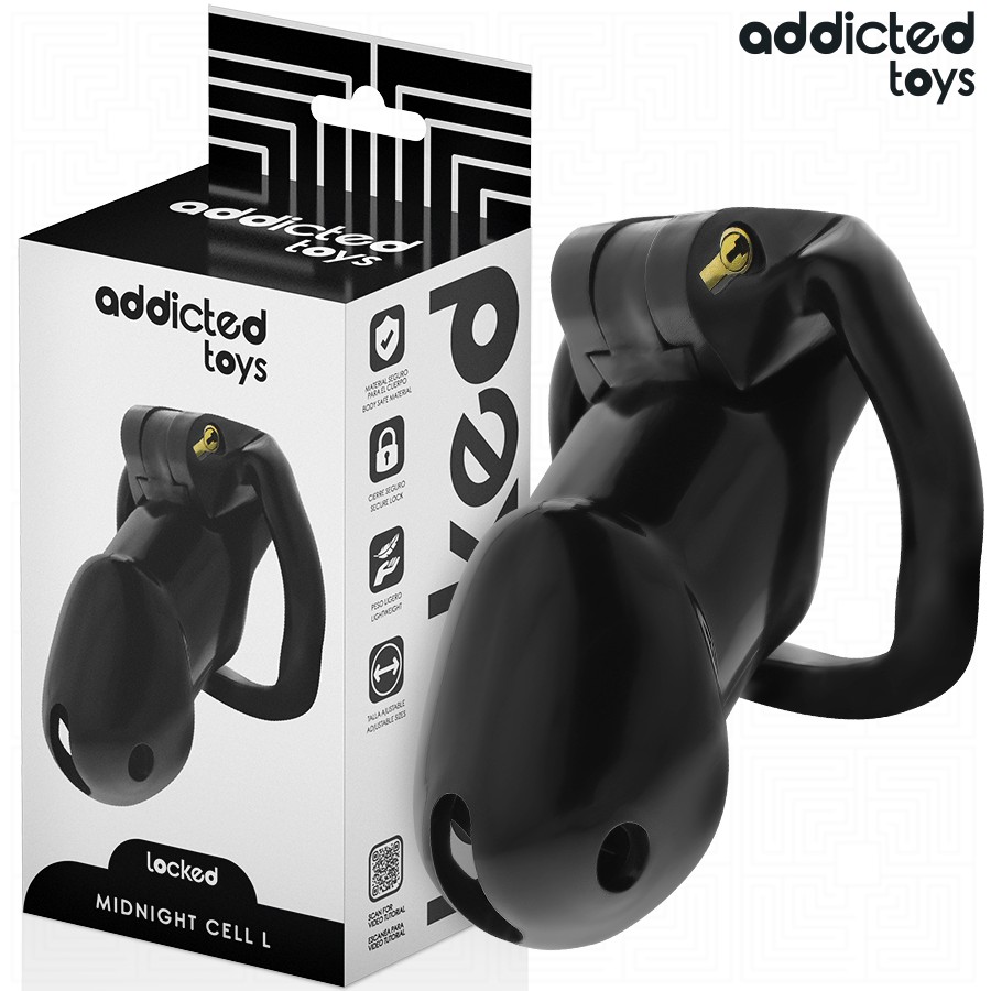 ADDICTED TOYS LOCKED - GAIOLA DE PÃNIS CELL MINDNIGHT TAMANHO L
